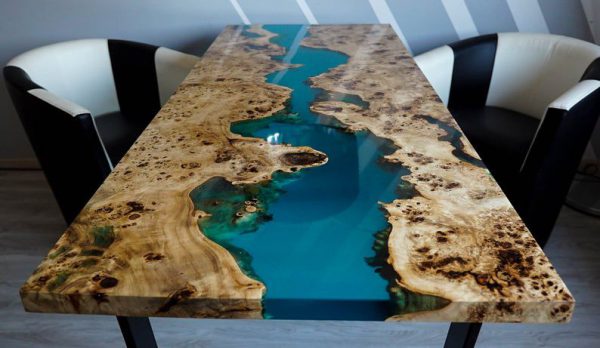 làm bàn epoxy bằng gỗ