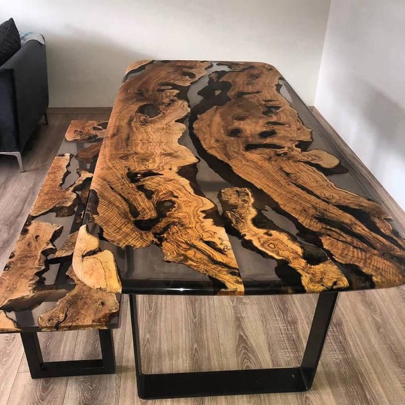 bàn ghế gỗ epoxy