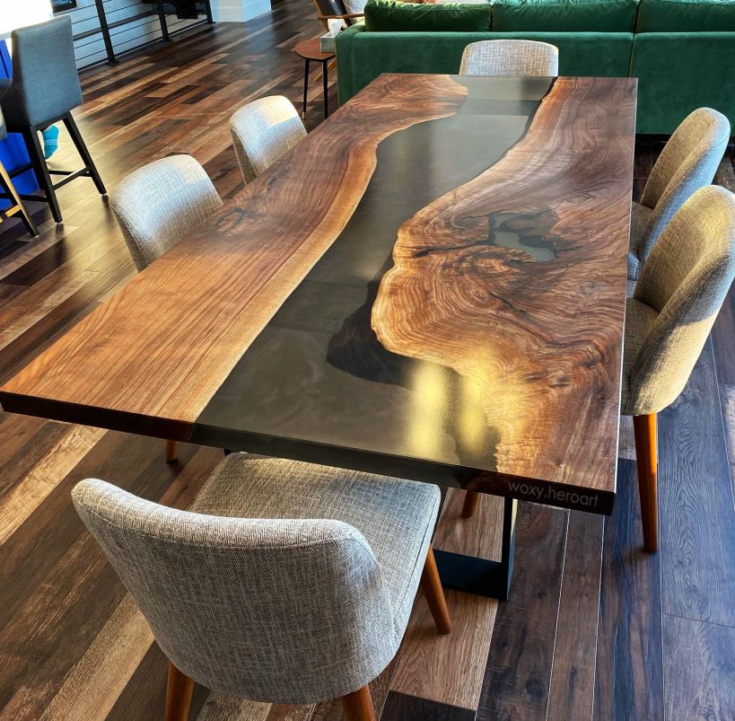 bàn gỗ epoxy bàn ăn trang trí nhà bếp